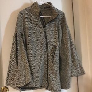 Black and white poncho